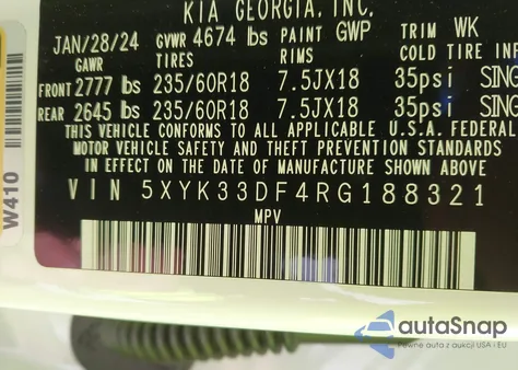 2024 Kia Sportage Ex из США, поврежденный, VIN 5XYK33DF4RG188321